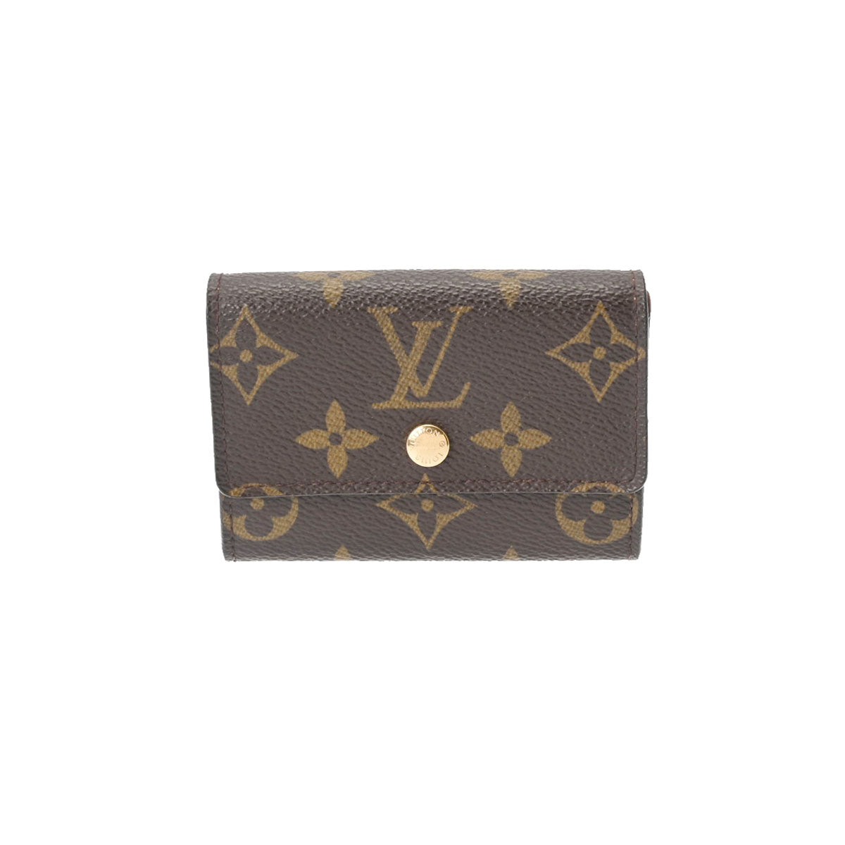 LOUIS VUITTON ルイヴィトン モノグラム ポルトモネ プラ ブラウン M61930 ユニセックス モノグラムキャンバス コインケース Bランク 中古 