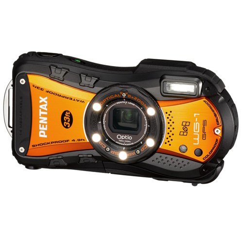 PENTAX 防水デジタルカメラ Optio WG-1 GPS  シャイニーオレンジ 約1400万画素 10m防水 OPTIOWG-1GPSOR【中古品】