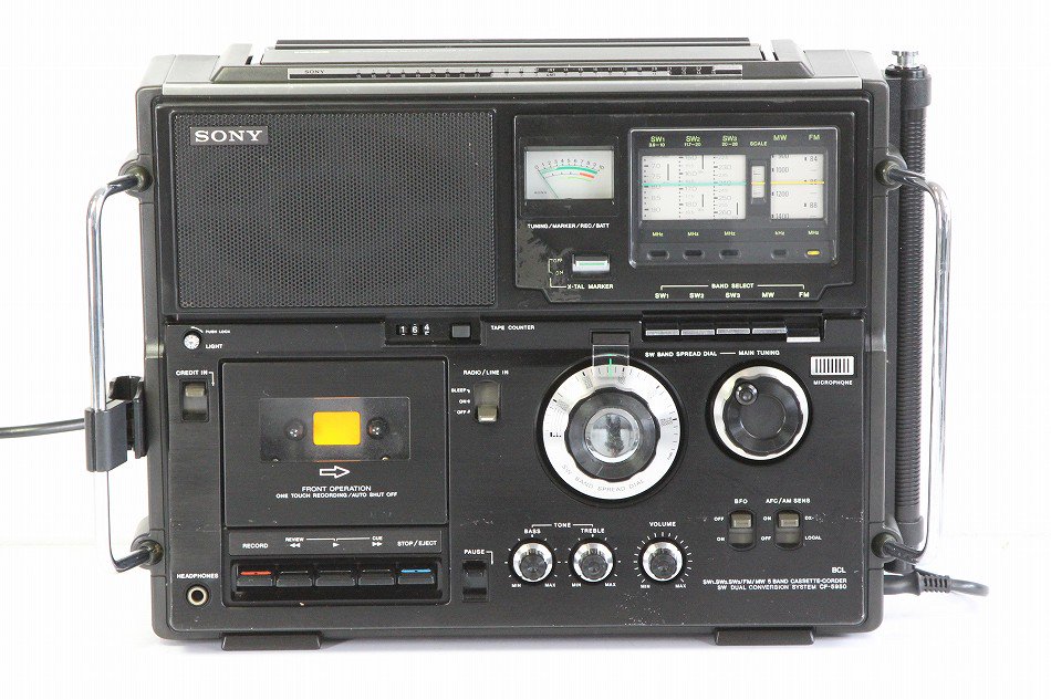 SONY　ソニー　CF-5950　スカイセンサー　5バンド・モノラルラジオカセットコーダー　FM/MW/SW1/SW2/SW3　5バンドレシーバー（FM/中波/短波/BCLラジオ）【中古品】