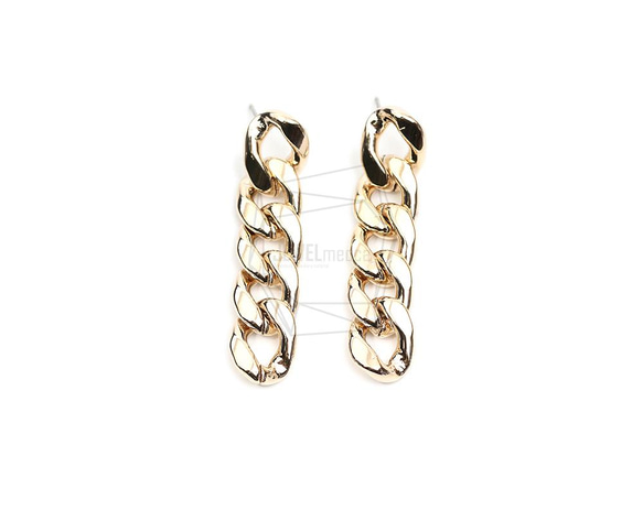 ERG-1968-G【2個入り】チェーンリンクピアス,Chain Link Post Earring