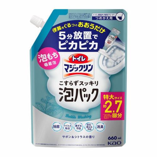 花王 トイレマジックリン こすらずスッキリ泡パック サボン＆シトラスの香り つめかえ用 ６６０ｍｌ