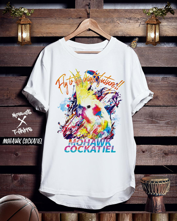 オカメインコTシャツ「MOHAWK COCKATIEL」