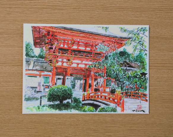 A4サイズ「京都　上賀茂神社」　京の水彩画工房