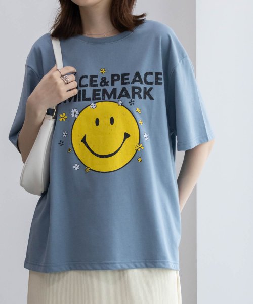 スマイリーフェイス 小花Tシャツ 342505MH