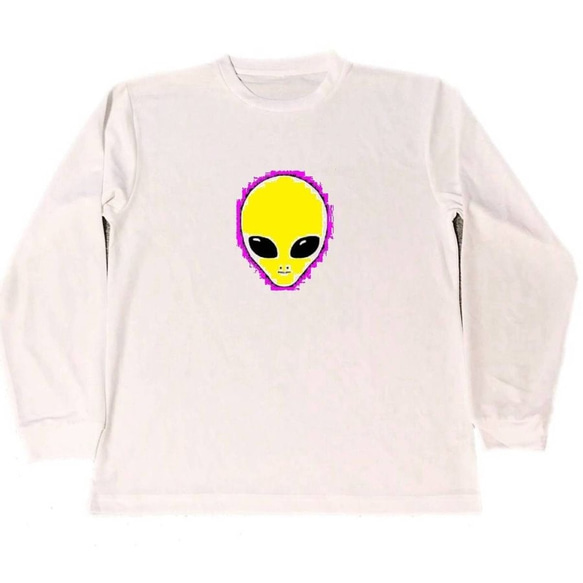 グレイ　ドライ　Tシャツ　UFO　宇宙人　グッズ　SF　ロングTシャツ　ロンT