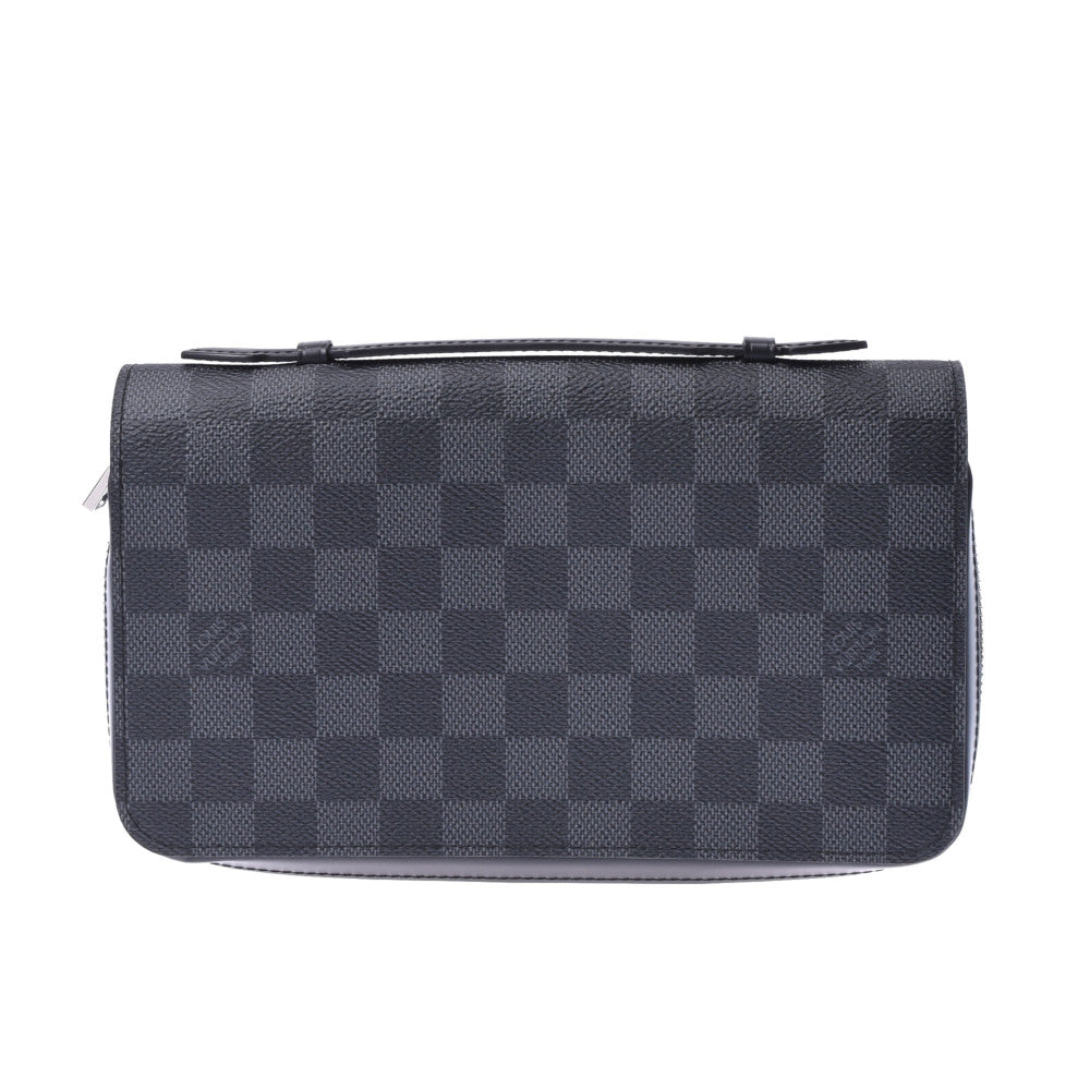 LOUIS VUITTON ルイヴィトン ダミエ グラフィット ジッピー XL 黒/グレー N41503 メンズ 長財布 Aランク 中古 