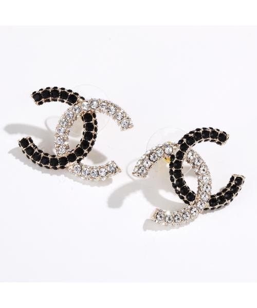 CHANEL ピアス ABB909 B14522 モノトーンラインストーン