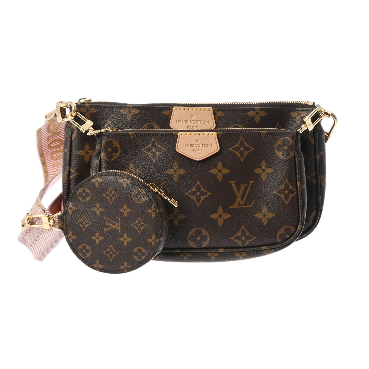 LOUIS VUITTON ルイヴィトン モノグラム ミュルティ ポシェットアクセソワール ローズクレール M44840 レディース モノグラムキャンバス ショルダーバッグ Aランク 中古 