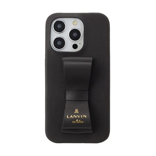 LANVIN en Bleu Slim Wrap Case Stand & Ring Ribbon for iPhone 15 Pro [ Black ] LBBLKSRIP2361P ブラック