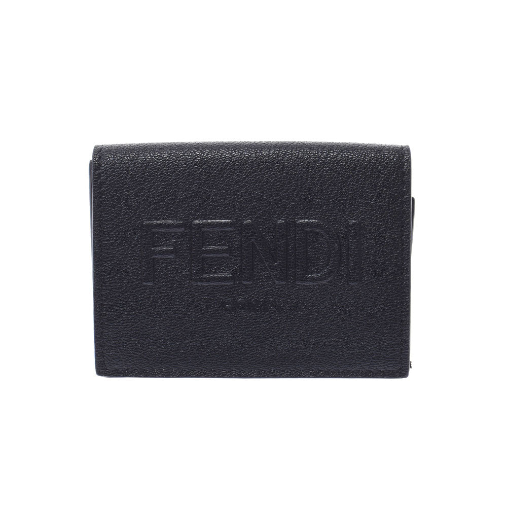 FENDI フェンディ マイクロ コンパクトウォレット 黒 7M0280 ユニセックス レザー 三つ折り財布 未使用 