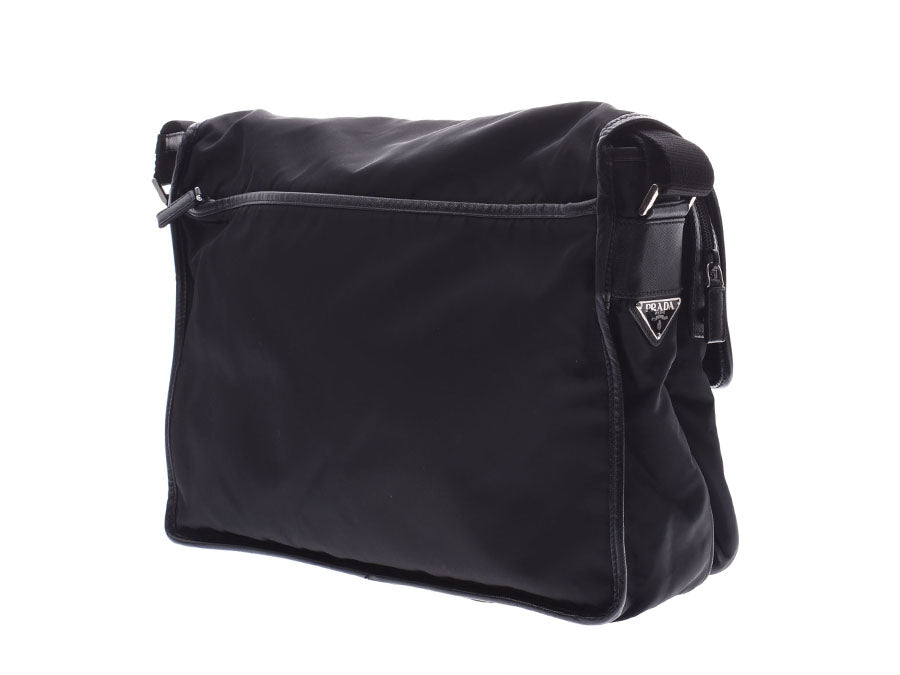 プラダ ショルダーバッグ 黒 V165 メンズ レディース ナイロン ABランク PRADA ギャラ 中古 