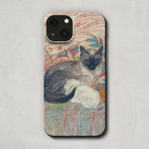 スマホケース / アレクサンドル スタンラン「猫 と 子猫」 iPhone 全機種対応 アート かわいい 絵画 個性的