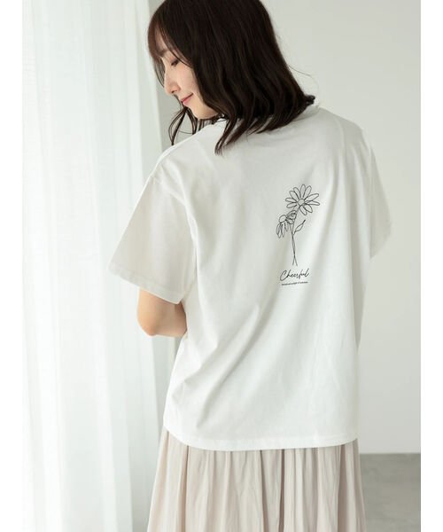 【抗菌防臭】ドローイングフラワーTシャツ