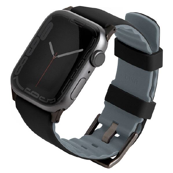 UNIQ APPLE WATCH 42/44/45用LINUS AIROSOFT SILICONE STRAP UNIQ MIDNIGHT BLACK UNIQ-45MM-LINUSBLK