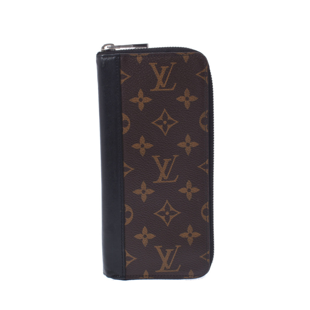 LOUIS VUITTON ルイヴィトン モノグラム マカサー ジッピーウォレット ヴェルティカル ブラウン M60109  メンズ モノグラムマカサーキャンバス 長財布 Bランク 中古 