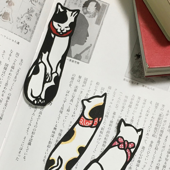 歌川国芳の猫 切り絵のしおり 3枚セット