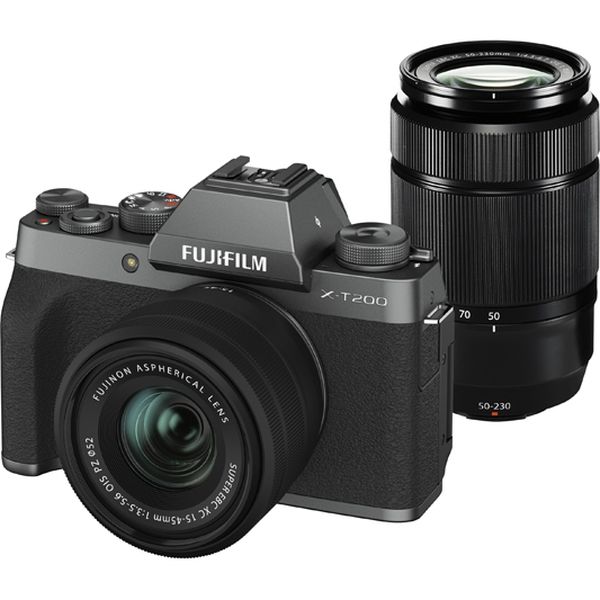 富士フイルム FUJIFILM X-T200 ダブルズームレンズキット　ダークシルバー X-T200WZLK-DS 1セット（直送品）