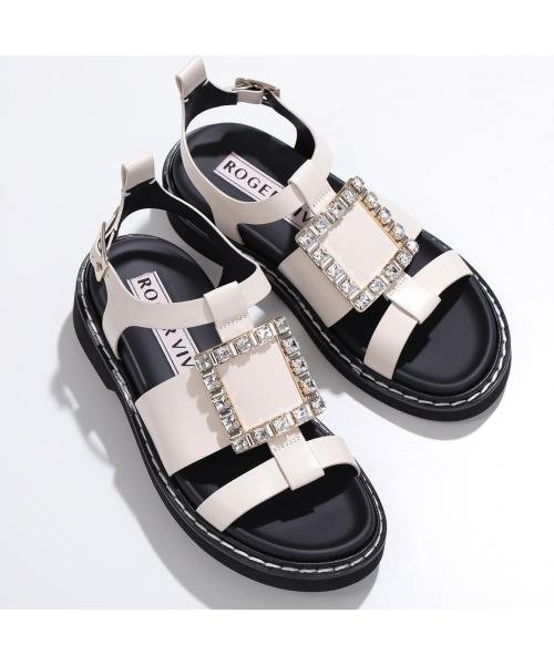 ROGER VIVIER サンダル VIV RANGERS STRASS BUCKLE SANDAL