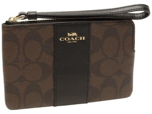 COACH  コーチ CORNER ZIP WRISTLET SIGNATURE