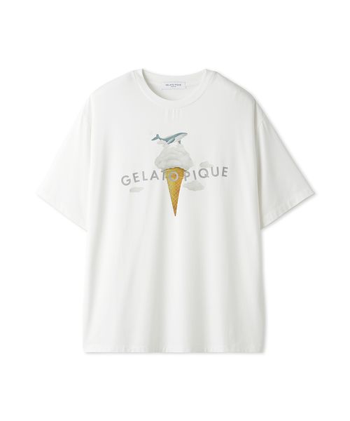 GELATO PIQUE HOMME/【接触冷感】【HOMME】レーヨンクジラモチーフTシャツ