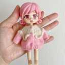 JANAYA ハンドメイド　オビツ11服　毛糸製　ピンク カーディガン　セーター　ニット