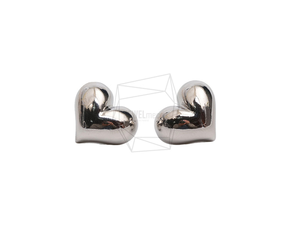 ERG-2719-R【2個入り】ハートピアス/Heart  Ear Post/16.5mm x 19.3mm