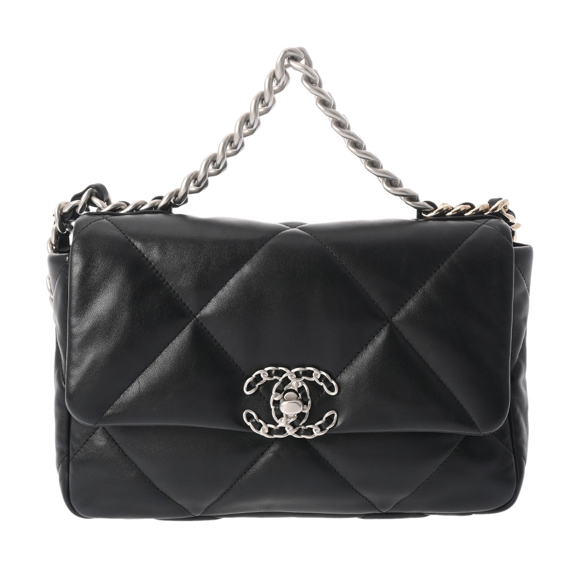 CHANEL シャネル シャネル19 チェーンショルダー  ブラック シルバー/ゴールド金具 AS1160 レディース ラムスキン ショルダーバッグ Aランク 中古 