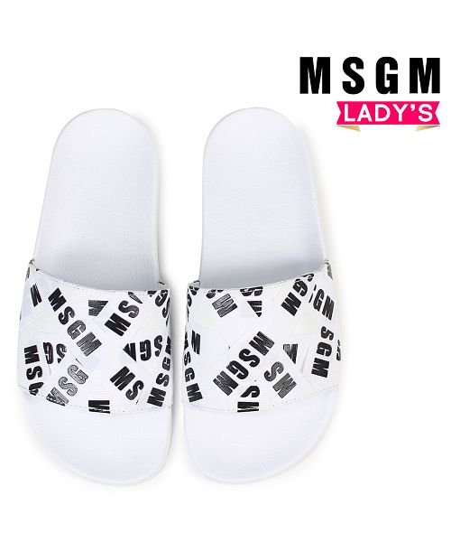 MSGM エムエスジーエム サンダル レディース シャワーサンダル MULTISTRAP LOGO SIDE SANDAL 2441MDS100 002 ホワイ