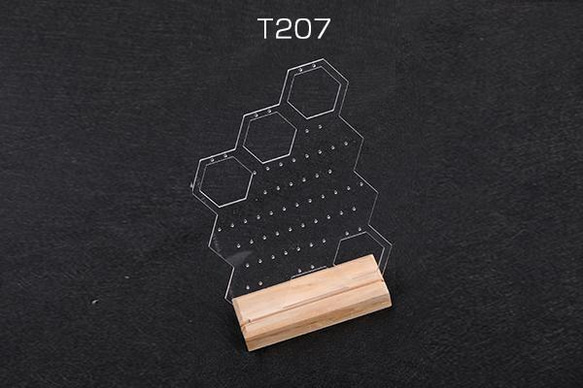 T207  1個  ピアスディスプレイスタンド 5×13×23cm クリア（1ヶ）