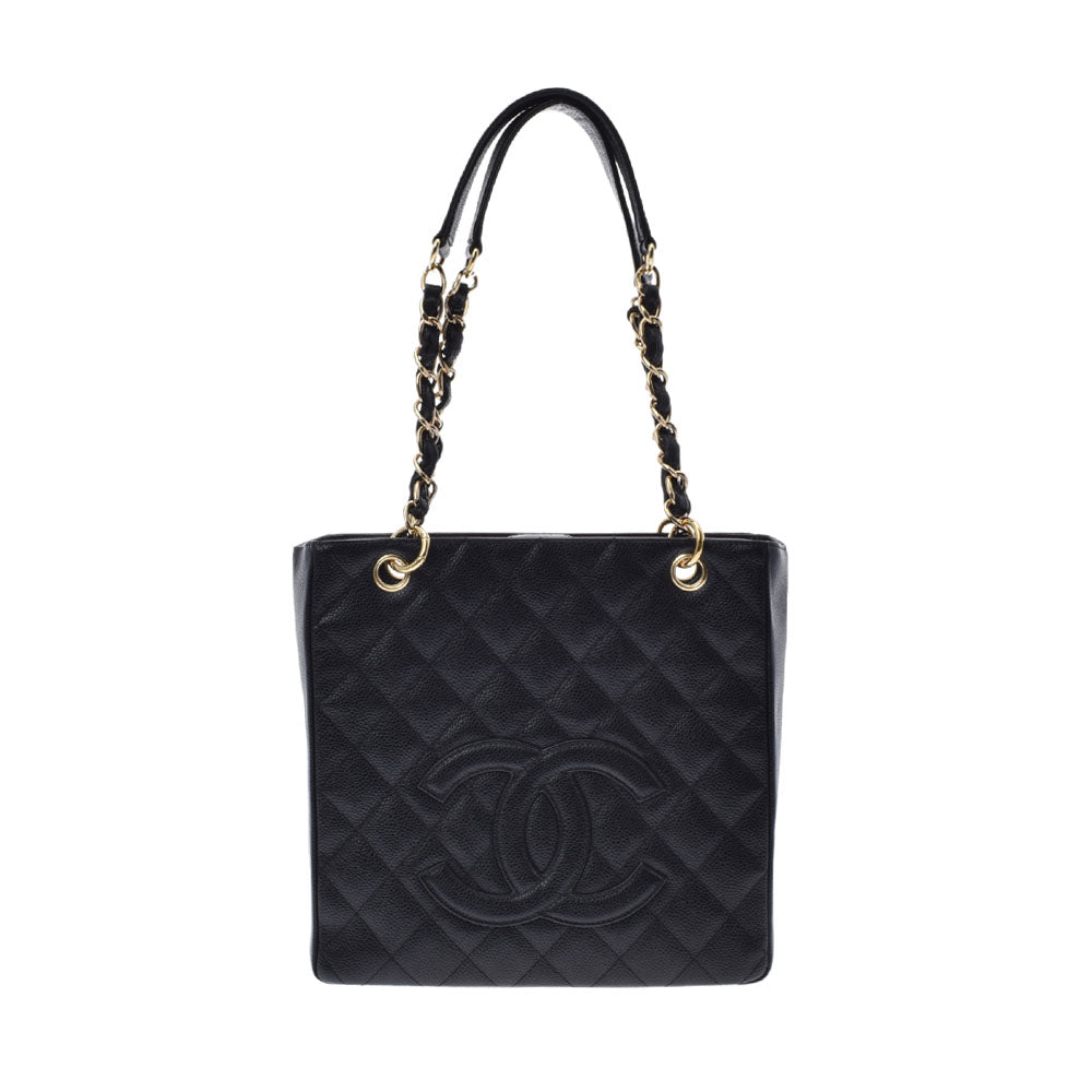 CHANEL シャネル マトラッセ PST トート 旧金具 黒 ゴールド金具 レディース キャビアスキン トートバッグ Aランク 中古 