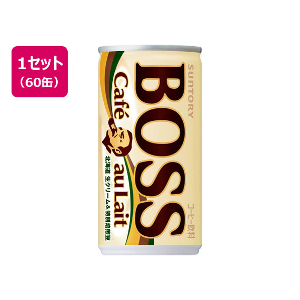 サントリー BOSS(ボス) カフェオレ 185g×60缶 F294593