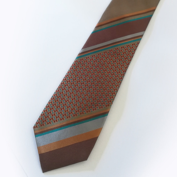 幾何学模様とストライプのネクタイ-- Geometric and Stripe necktie