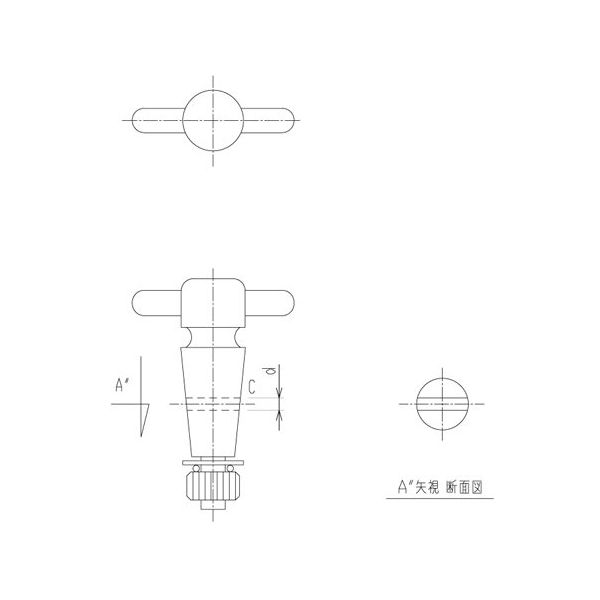 旭製作所 PTFE二方コック 閉止 PTFEコック Φ6 2104-24 1個 65-2347-61（直送品）