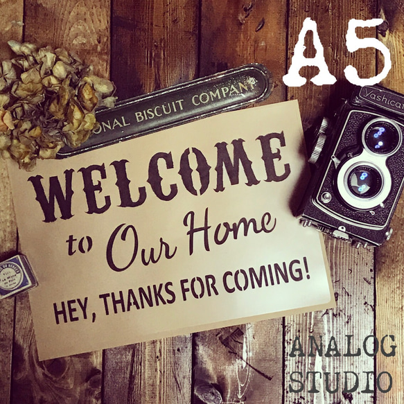 A5『WELCOME』ステンシルシート【送料無料】