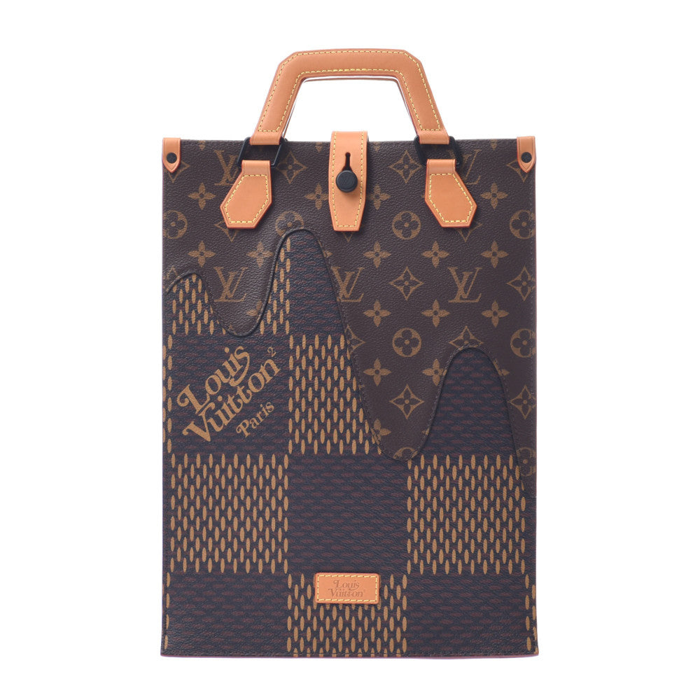 LOUIS VUITTON ルイヴィトン ダミエ ジャイアント ミニトート 2WAYバッグ NIGOコラボ ブラウン N40355 ユニセックス ハンドバッグ 新同 中古 