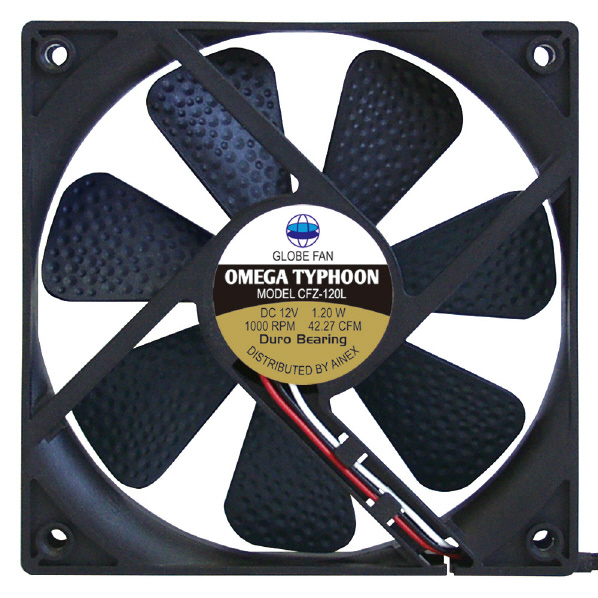 アイネックス ケース用ファン 120mm 究極静音タイプ OMEGA TYPHOON CFZ-120LB