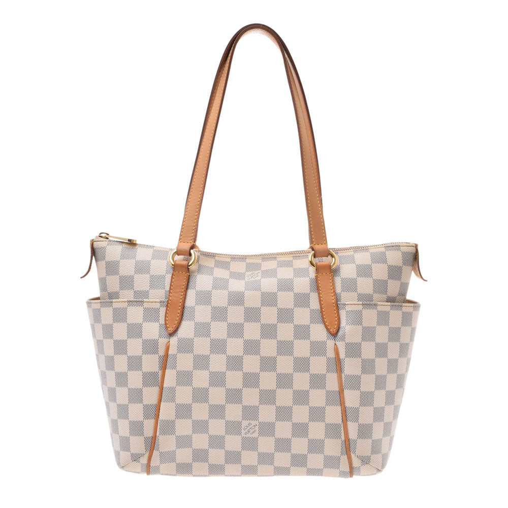 LOUIS VUITTON ルイヴィトンアズール トータリーPM  ダミエ 白 レディース ダミエアズールキャンバス トートバッグ N51261  中古