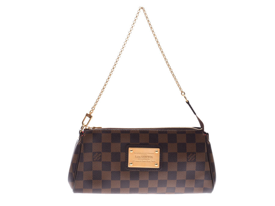 ルイヴィトン ダミエ エヴァ ブラウン N55213 レディース 本革 2WAYバッグ ABランク LOUIS VUITTON ストラップ付 中古 