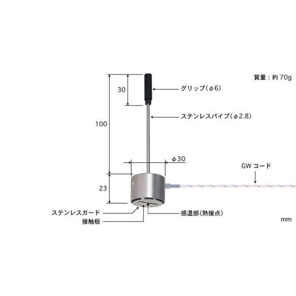 自重形温度センサ ー50~500°C タイプK ヘッドサイズ:タイプ44 【WEー44KーGW1ーASP】 WE-44K-GW1-ASP（直送品）