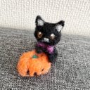 羊毛フェルト☆くろねこ????‍⬛とカボチャマスコット????ハロウィン