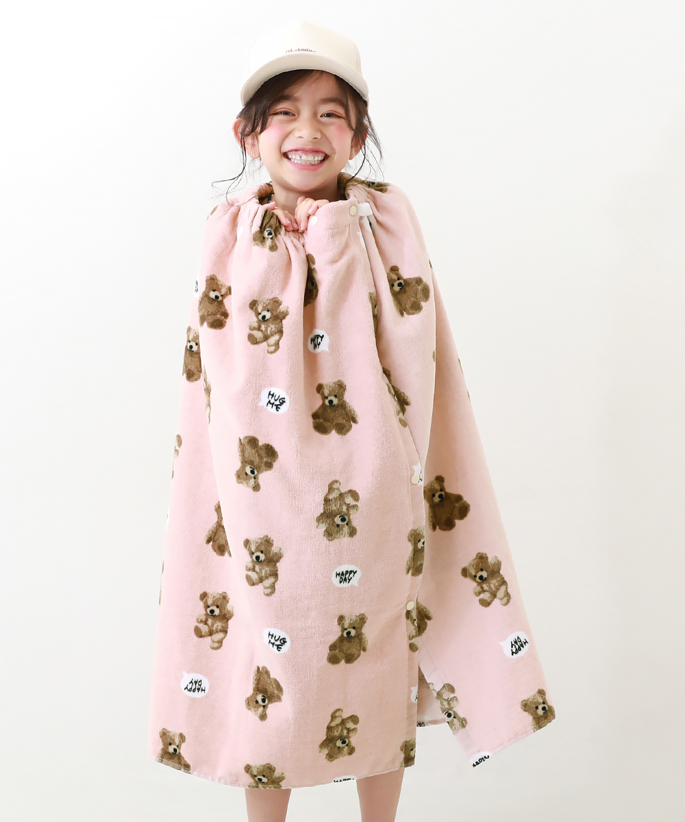 デビロック/ガールズラップタオル 80cm 子供服 キッズ 女の子 水着 プールグッズ タオル