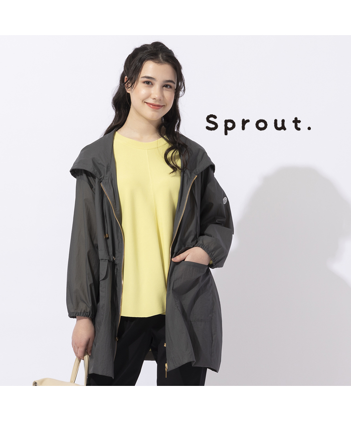 リリアンビューティ/【Sprout.】イタリア製素材　シアーナイロンフーテッドコート