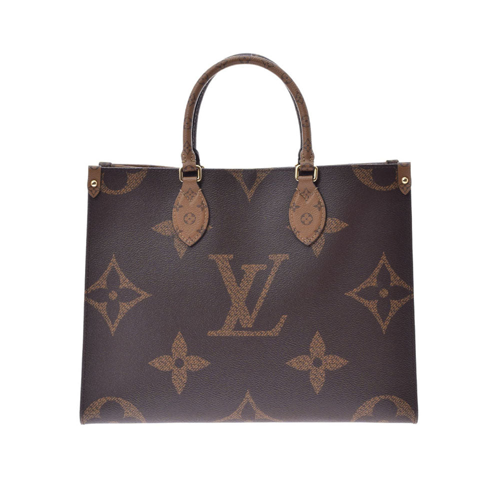 LOUIS VUITTON ルイヴィトン モノグラム リバース オンザゴーMM ブラウン M45321 レディース モノグラムキャンバス トートバッグ Aランク 中古 