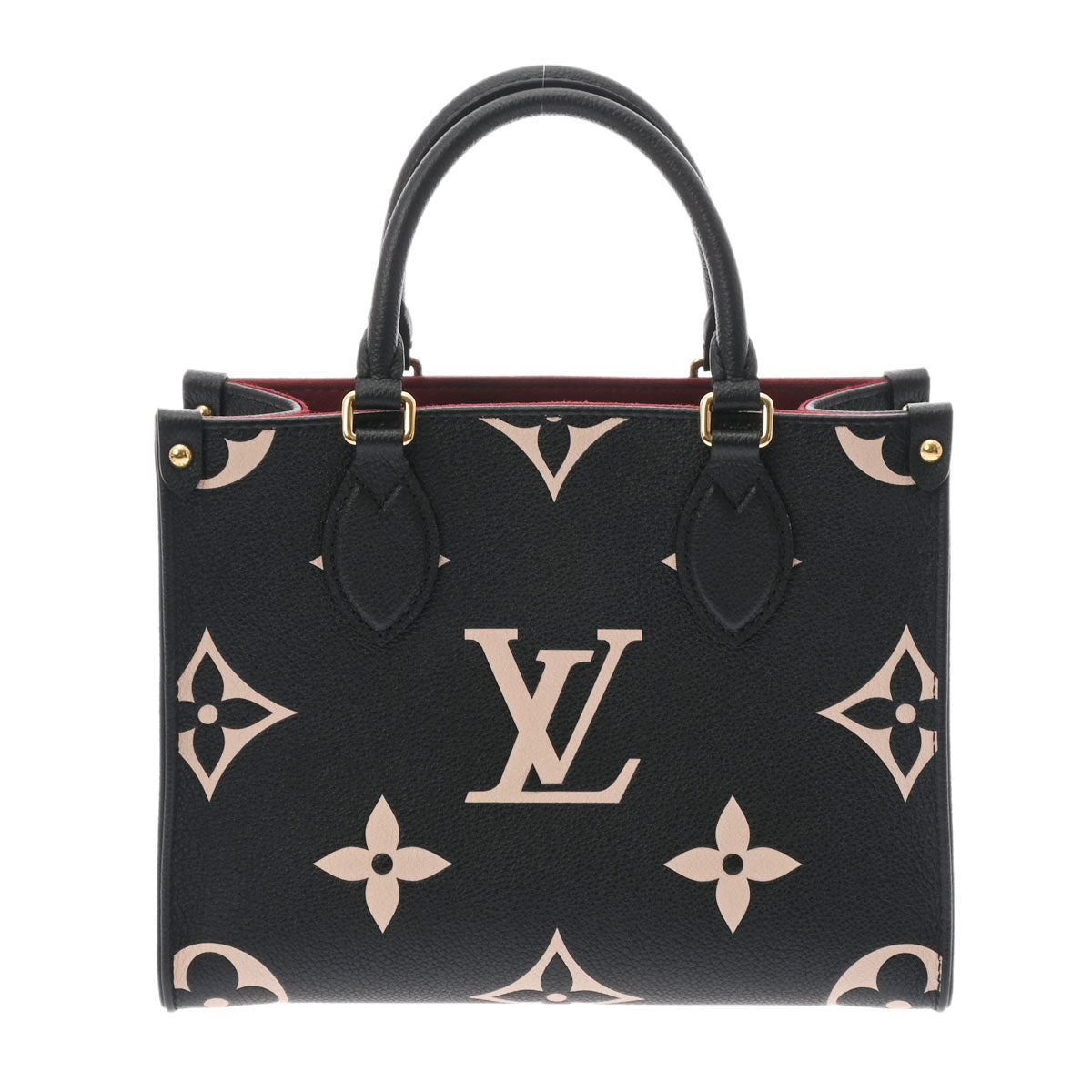 LOUIS VUITTON ルイヴィトン モノグラム アンプラント オンザゴーPM  ノワール/ベージュ M45659 レディース レザー ハンドバッグ Aランク 中古 