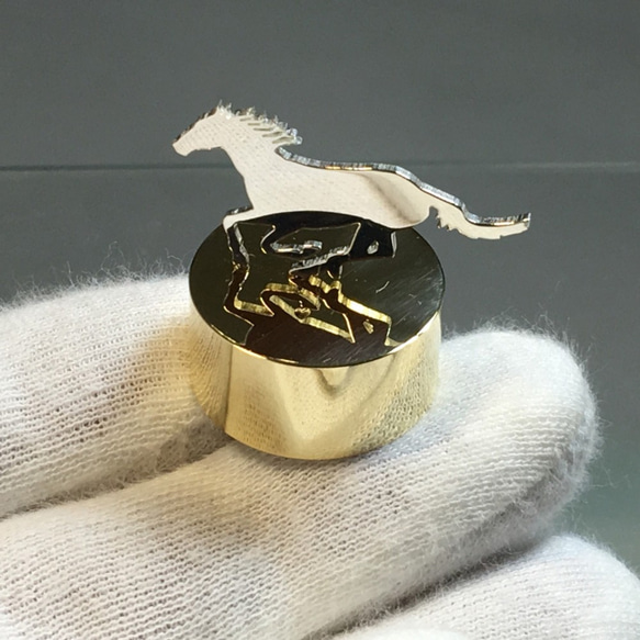 Horse-1 Mini PaperWeight Silver+Brass <order production 7day