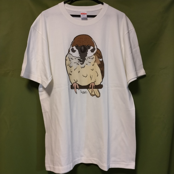 【メンズＸＬ】おもしろかわいいTシャツ各種（野鳥）#スズメ #フクロウ #ハシビロコウ #ダチョウ