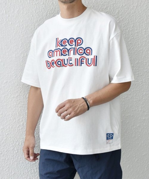 【SHIPS any別注】HANDTEX: SPORTS MIND ロゴ プリント Tシャツ◆