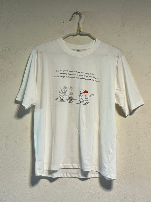 ネコさん自転車乗り　レディースプリントTシャツ　綿100％【S～4L】