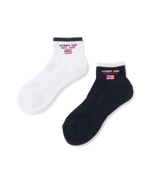 《直営店限定》LINE CREW LOW SOCKS / ライン  クルー ロウ ソックス / AVIREX / アヴィレックス