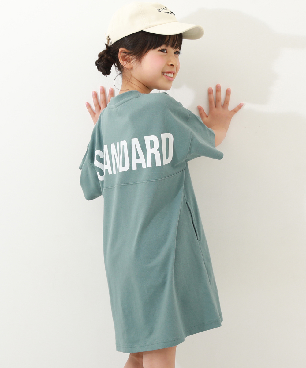 デビロック/STANDARD バックロゴプリント 半袖ワンピース 子供服 キッズ 女の子 半袖ワン･･･